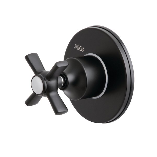 Kingston Brass KS3030ZX Single-Handle Three-Way Diverter Valve with Trim Kit, Matte Black KS3030ZX